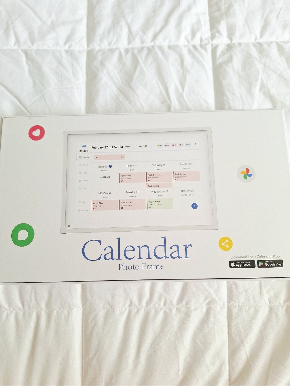 eCalendar 10.1 Inch Smart Electronic Desk Calendar - Black - Picture 7 of 15